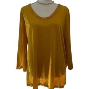 Vintage Talbots Top 3/4 Sleeve Size 2x in Honey